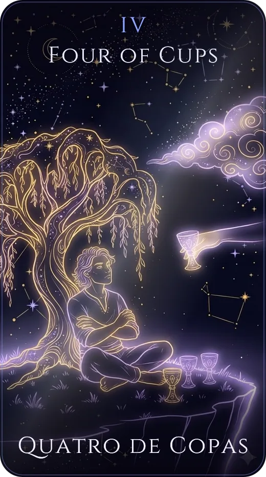 A carta Quatro de Copas