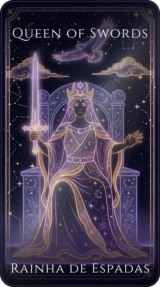 A carta Rainha de Espadas